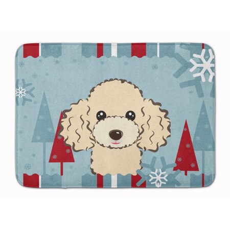 Carolines Treasures Winter Holiday Buff Poodle Machine Washable Memory Foam Mat BB1754RUG